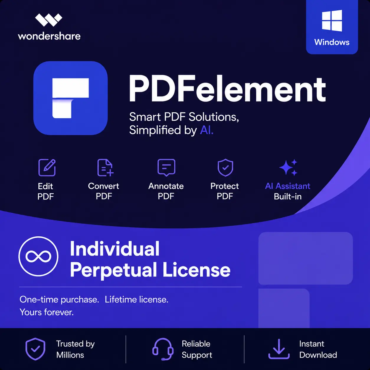 PDFelement Individual Perpetual License for Windows ( Instant Email Delivery)